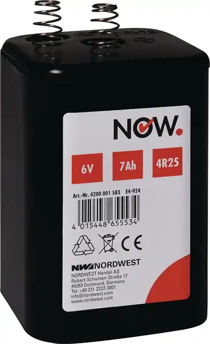 NOW® Blockbatterie Zink - Mangan Basis 6V / 7Ah 4R25 - einschließlich Entsorgung Angebot
