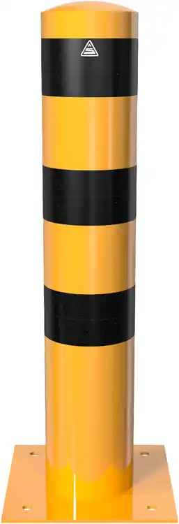 Stahlrohrpoller Ø 193 x 3,6 mm, 1000 mm, gelb/schwarz, Dübelbefestigung Geprüft