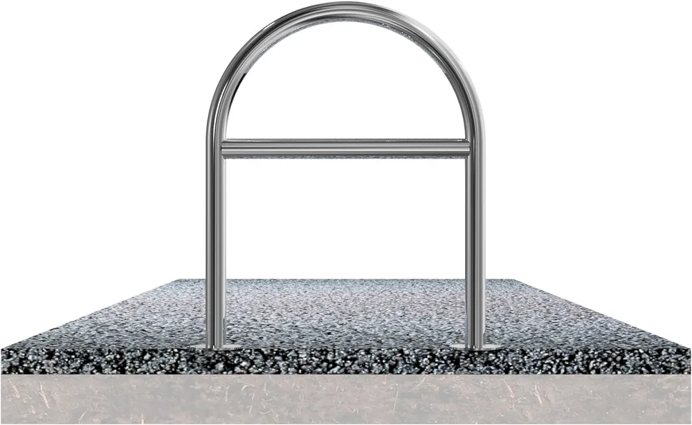 Edelstahlbügel Ø 48 mm, 650 x 800 mm, mit Querholm, Dübelbefestigung Schnäppchen