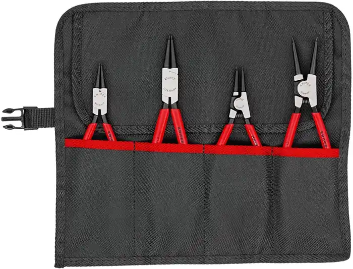 Must-Have Sicherungsringzangensatz 4-tlg.in Rolltasche 10-60mm KNIPEX