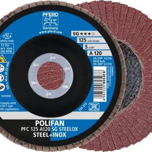 Fächerscheibe POLIFAN A SG STEELOX D.125mm K.120 kon.INOX NK PFERD VE: 10 Stück Rabatt