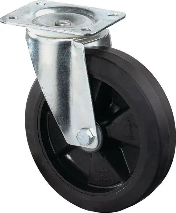 Lenkrolle D.100mm Trgf.140kg Elastikgummi Platte L104xB80mm BS ROLLEN Must-Have