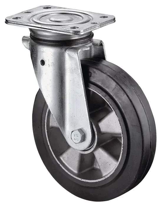 Schwerlastlenkrolle D.100mm Trgf.150kg Elastikgummi 138mm 110mm BS ROLLEN Sale