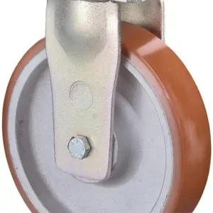 Ausverkauf Schwerlast-Bockrolle D.125mm Trgf.550kg Guß-PU Platte L138xB110mm BS ROLLEN