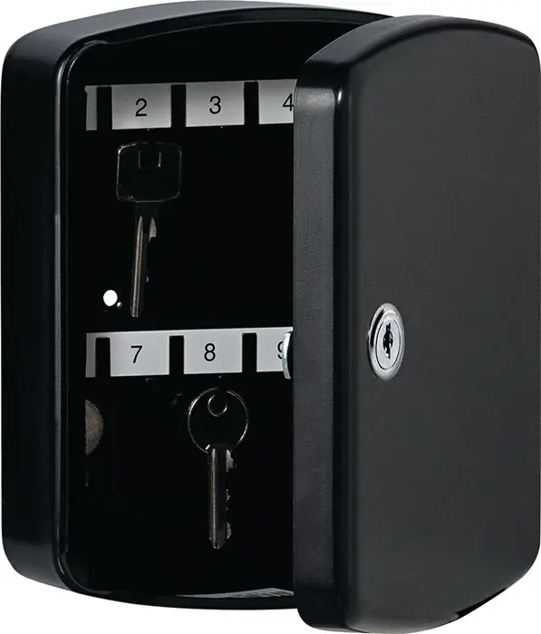 Zertifiziert Schlüsselbox Key Box H202xB157xT75mm schwarz Stahlbl.Anz.Hak.15 BURG-WÄCHTER