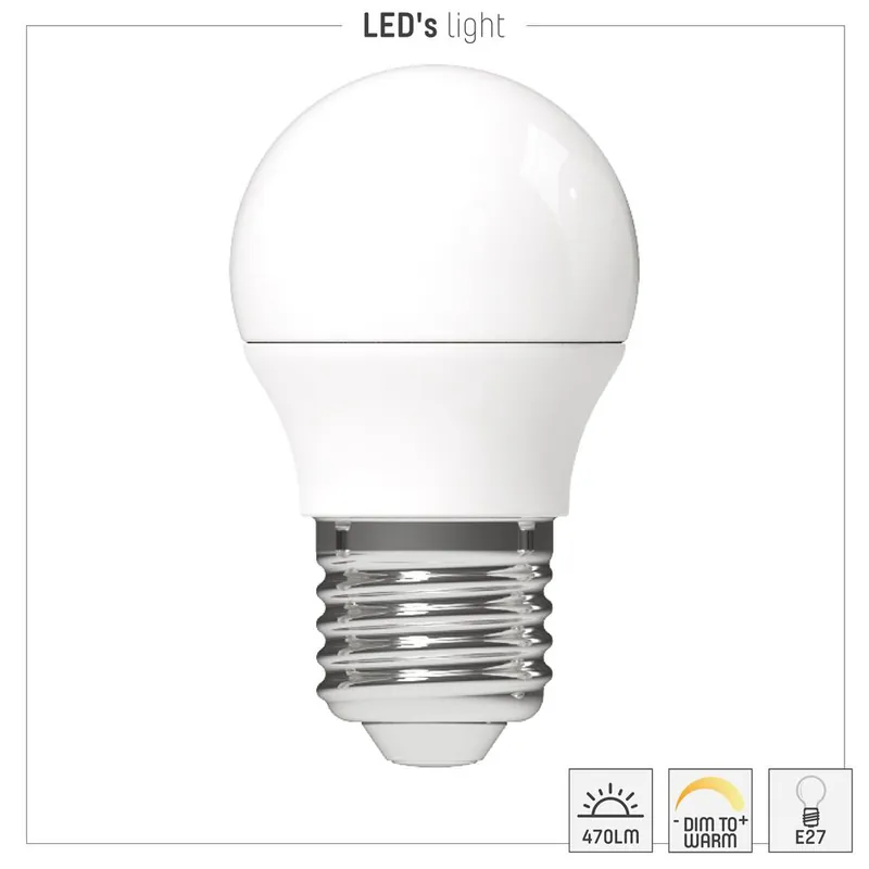 Led SMD Leuchtmittel - Globe G45 E27 5,5W 470lm CCT 2700—2200K Opal 220° - dimmbar Mega-Angebot
