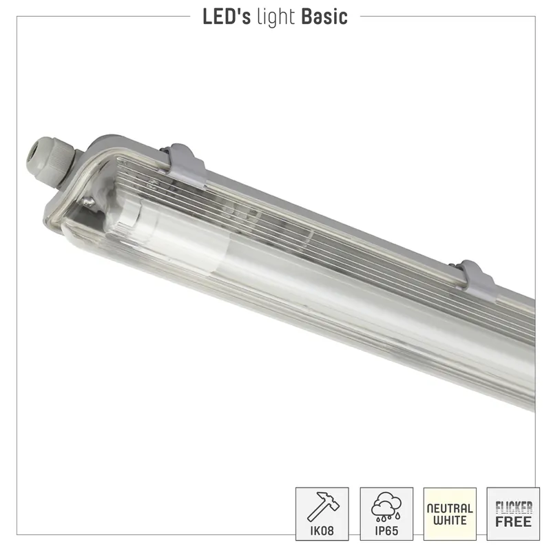 Meistverkauft LED Wannenleuchte - 1x9W 60cm 1080lm 4000K IP65