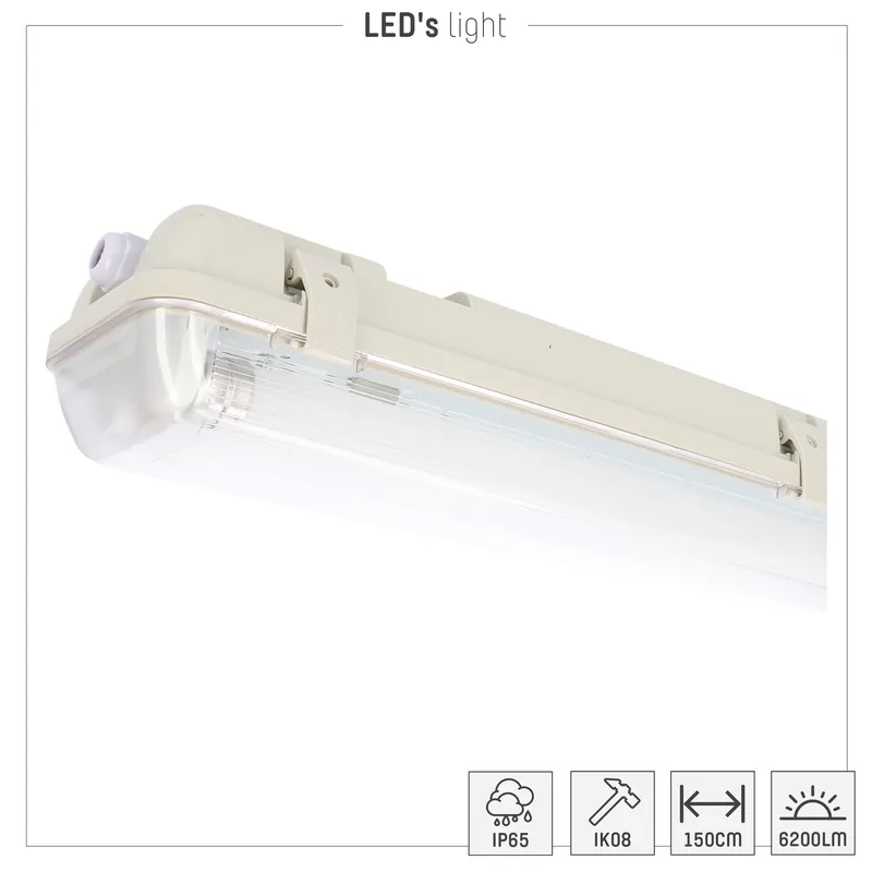 Bestpreis LED Wannenleuchte - 2x20,5W 150cm 6200lm 4000K IP65