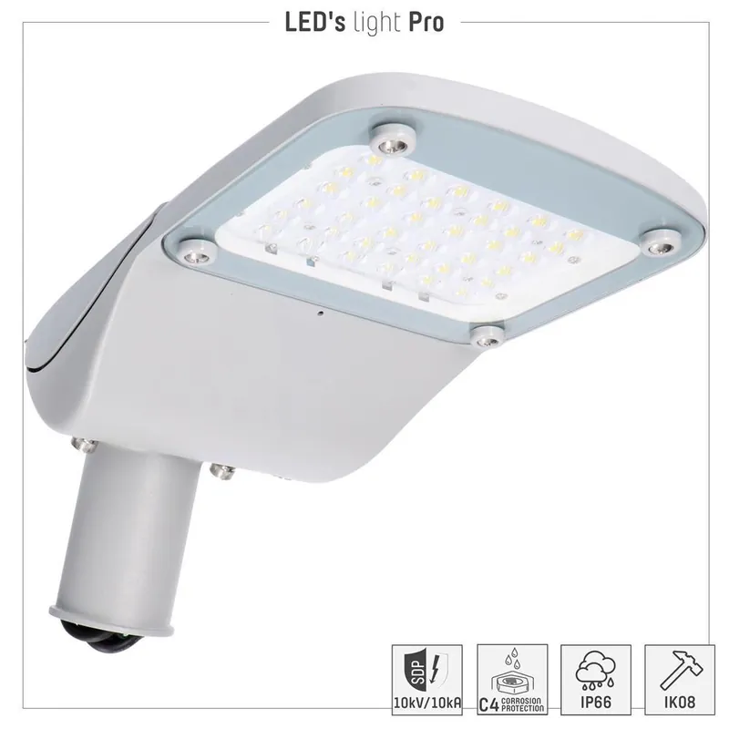 Straßenlaterne - 60W 7800lm 4000K IP66 - Lumileds(Philips) LED - Sosen Netzteil - Grau Preisreduziert