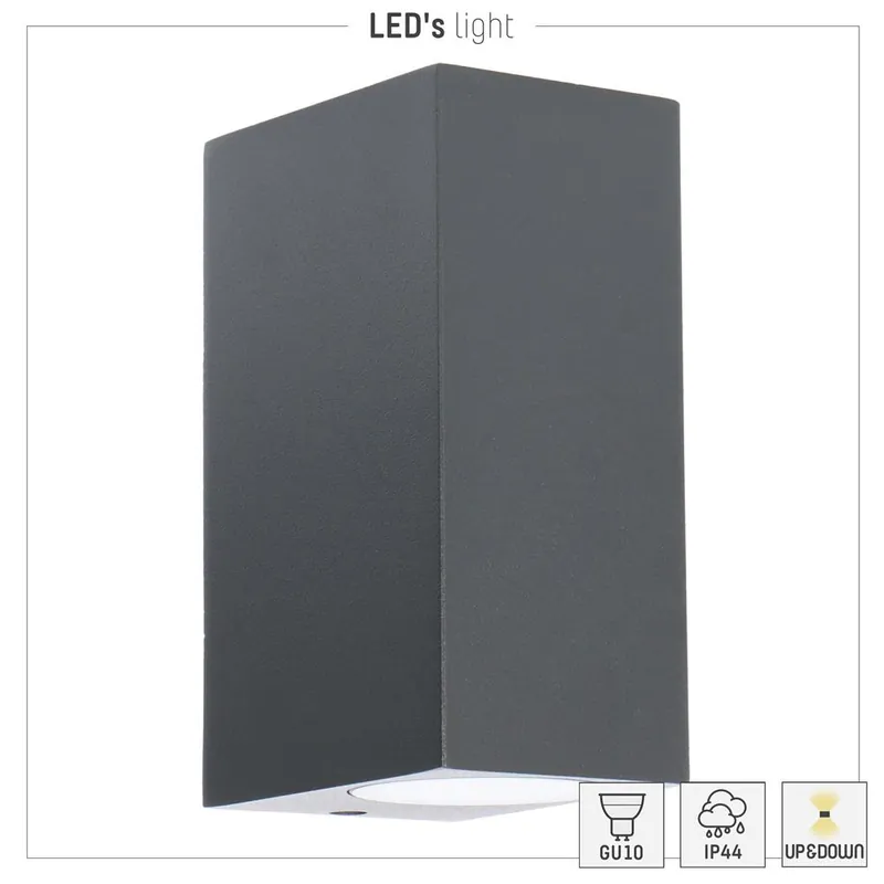 LED outdoor - wandleuchte San Francisco - 2xGU10 IP44 - Anthrazit Preisreduziert