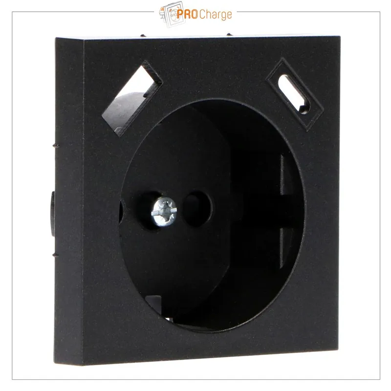 Saisonangebot Einlegeplatte 1x USB A+C - 55x55mm - Mattschwarz