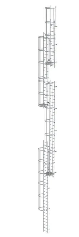 MUNK Mehrzügige Steigleiter mit Rückenschutz (Maschinen) Aluminium blank 19,96m Online Kaufen