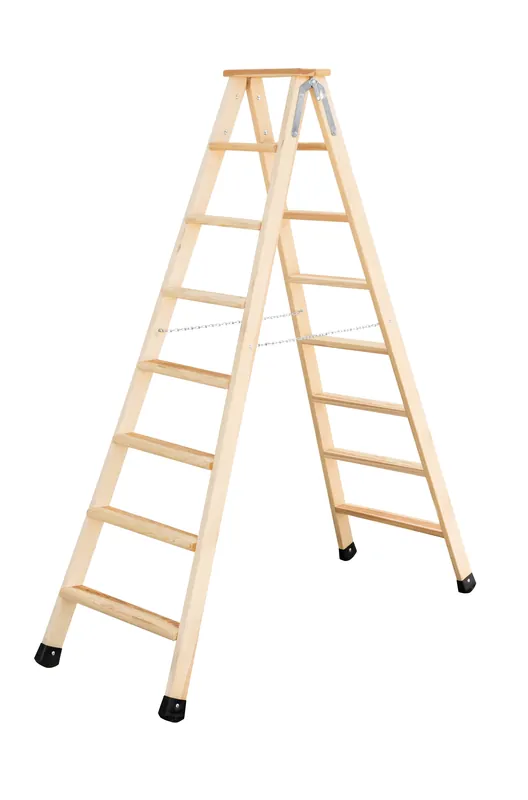 MUNK Stufen-Stehleiter Holz 2x8 Stufen Mega-Angebot