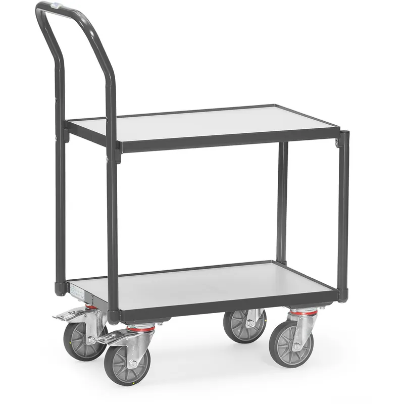 fetra ESD-Eurokasten-Roller mit 2 Böden aus Holz wahlweise mit Rohrschiebebügel Expressversand