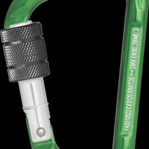 Jetzt Bestellen Kratos Safety Grüner Aluminiumkarabiner mit Schraubverschluss - Keylock Version