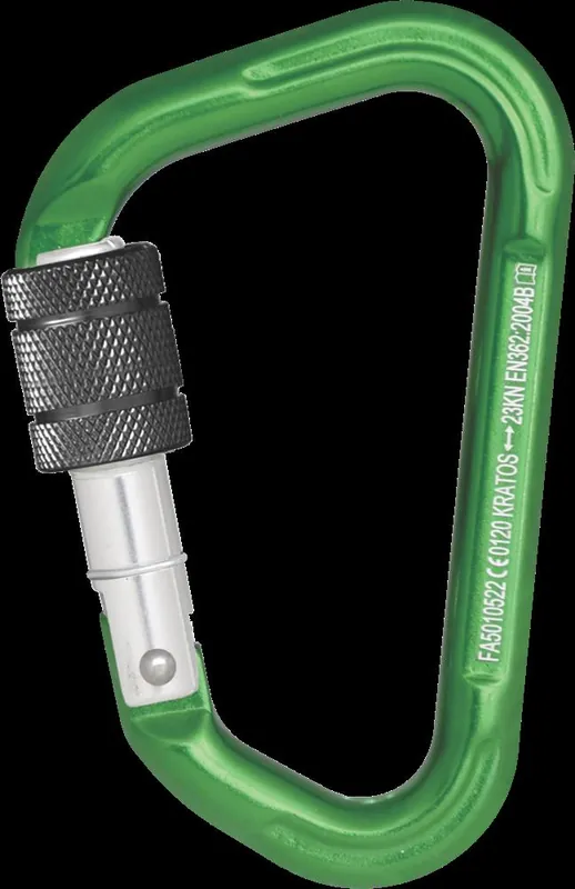 Jetzt Bestellen Kratos Safety Grüner Aluminiumkarabiner mit Schraubverschluss - Keylock Version