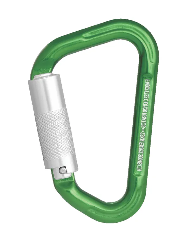 Kratos Safety 5021722B Grüner Aluminiumkarabiner mit Automatikverschluss Vierteldrehung Abverkauf