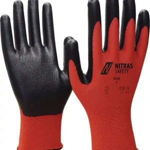 Must-Have Handschuhe Nitril Foam Gr.8 rot/schwarz Nyl.m.Nitrilschaum VE: 12 Paare