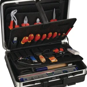 Neue Kollektion Werkzeugsortiment 46-tlg.Schalenkoffer m.Rahmen a.Alu.f.Elektriker