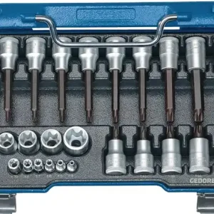 Direktkauf Steckschlüsselsatz 19 TX 20 34-tlg.1/4+1/2 Zoll T8-T60/E4-E24 GEDORE