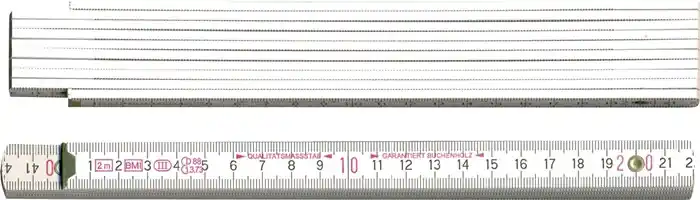 Gliedermaßstab L.2m B.16mm mm/cm EG III Buche weiß BMI Highlight