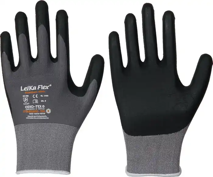 Ausverkauf Handschuhe LeiKaFlex 1466 Gr.10 grau EN420+EN388 PSA II LEIPOLD VE: 12 Paare