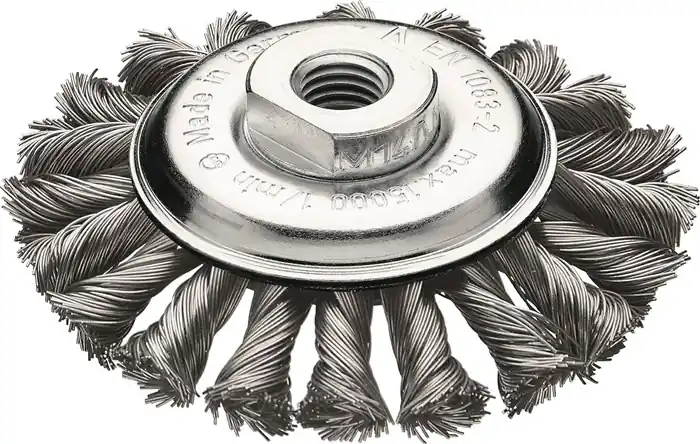 Kegelbürste D.115mm M14 Drahtstärke 0,5mm Stahldraht 12mm 15000min-¹ LESSMANN Aktuell