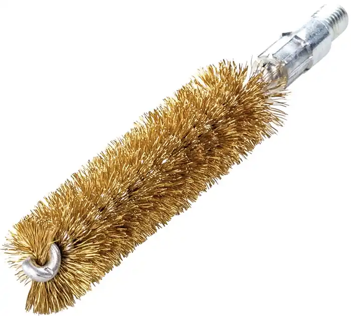 Rohrbürste L.115mm D.12mm Messingdraht gewellt Besatz-L.80mm LESSMANN Markenprodukt
