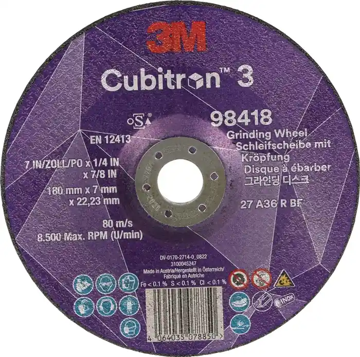 Schruppscheibe Cubitron™ 3 D180xS7mmKörnung 36+ gekr.3M™ Cubitron™ 4 VE: 10 Stück Meistverkauft