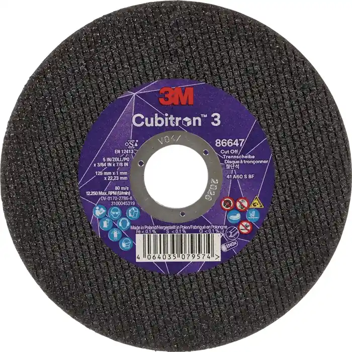 Letzte Chance Trennscheibe Cubitron™ 3 D125x1mm ger.3M™ Cubitron™ 3 Bohr.22,23mm 3M VE: 25 Stück