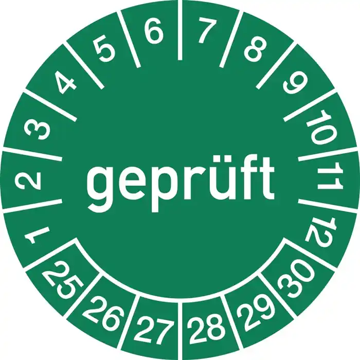 Neu Im Sortiment Mehrjahresprüfplakette D.30mm gepr.2025-2030 Folie Btl.a 100 St.