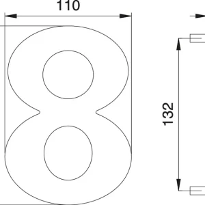 Hausnummer Ziffer 8 VA ma 155mm B.110mm EDI Preis Gesenkt