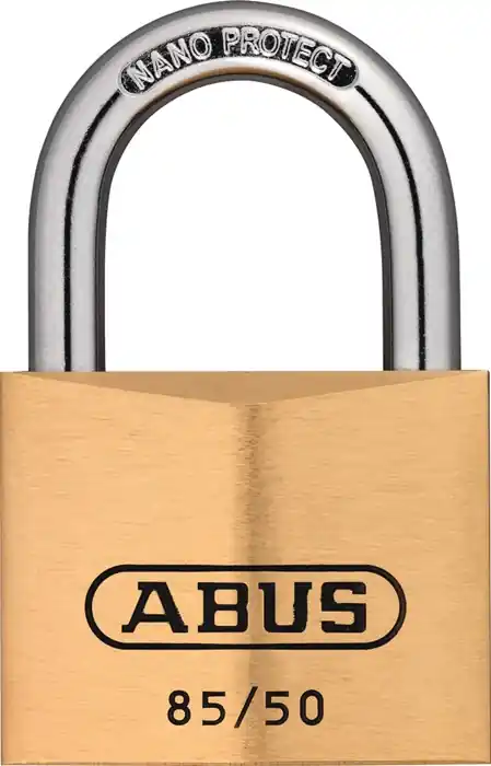 Geprüft Zylindervorhangschloss 85/50 gl Schlosskörper-B.50mm MS gl.2726 ABUS