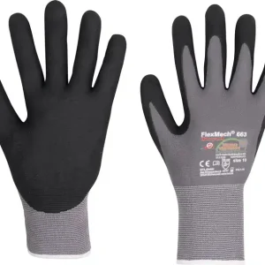 Top-Preis Handschuhe FlexMech 663 Gr.10 grau/schwarz Nylon/Elastan/Nitrilschaum 10 PA VE: 10 Paare