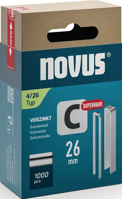 Schmalrückenklammer C Typ 4 B.6mm Schenkel-L.26mm Draht-B.1,1mm 1000 St.NOVUS Mega-Angebot