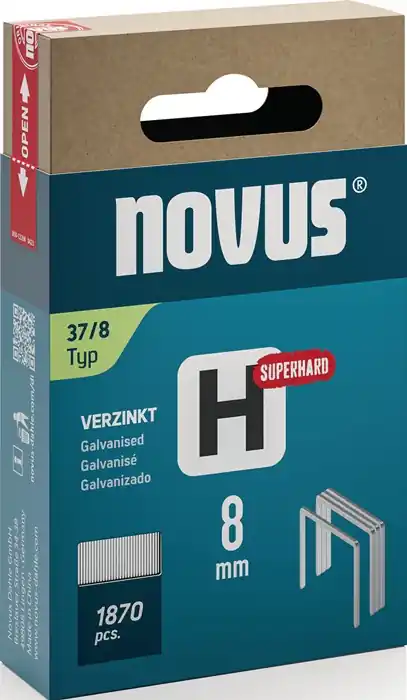 Top-Preis Feindrahtklammer H Typ 37 Klammer-B.10,6mm 8mm 0,75mm superhart 1870 St.NOVUS