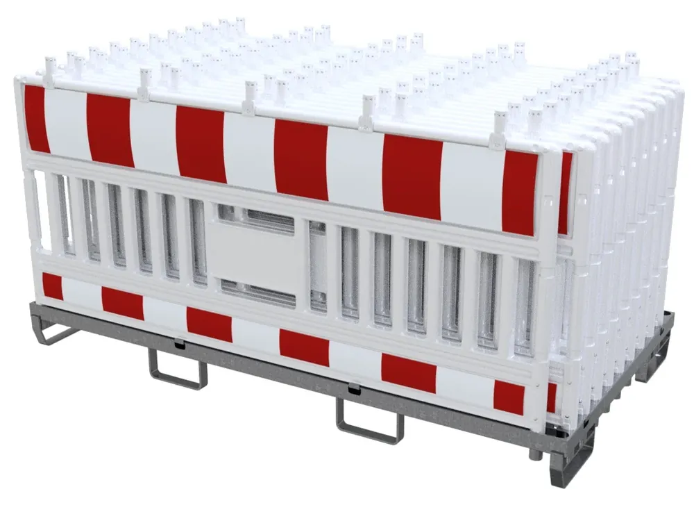 Schrankenzaun Set Ultra - 20 Elemente RA1/A im Gestell L (mit Lampenadaptern) Schnäppchen