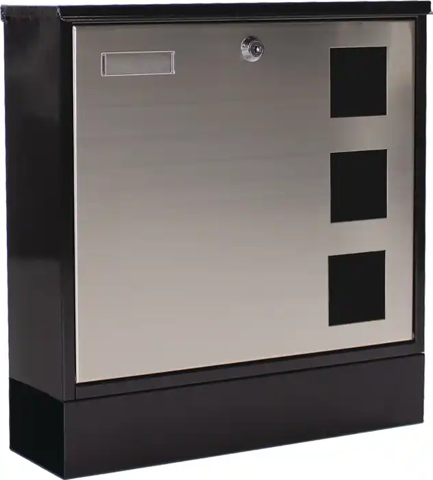 Saisonangebot Briefkasten Design H.380mm B.370mm T.120mm schwarz STA DIN C4 ROTTNER