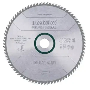Kreissägeblatt multi cut professional HW/CT D254xB2,4x30mm 80Z. Flach-Trapezzahn Bestseller
