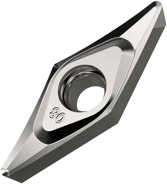 Drehwendeschneidplatte ISO VCGT 130302E-SF3:H07 Bohrungs-D. 3,4mm Farbe Silber VE: 10 Stück Begrenztes Angebot