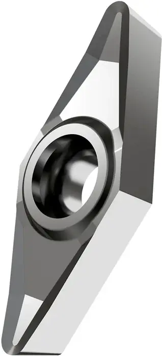 Geprüft Drehwendeschneidplatte ISO VCGT 130308F-AL:T0315 D.3,4mm PVD beschichtet Silber VE: 10 Stück