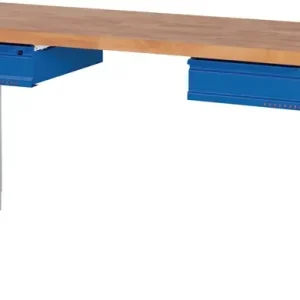 Ausverkauf Werkbank Ser.BK 650 B2000xT700xH790-1140mm Buche massiv grau/blau 2 Schubl.TW