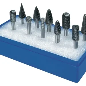 Sonderangebot Frässtiftesatz Schaft-D.6mm 10-tlg.HM Kreuz Ku.-Kass.TECWERK