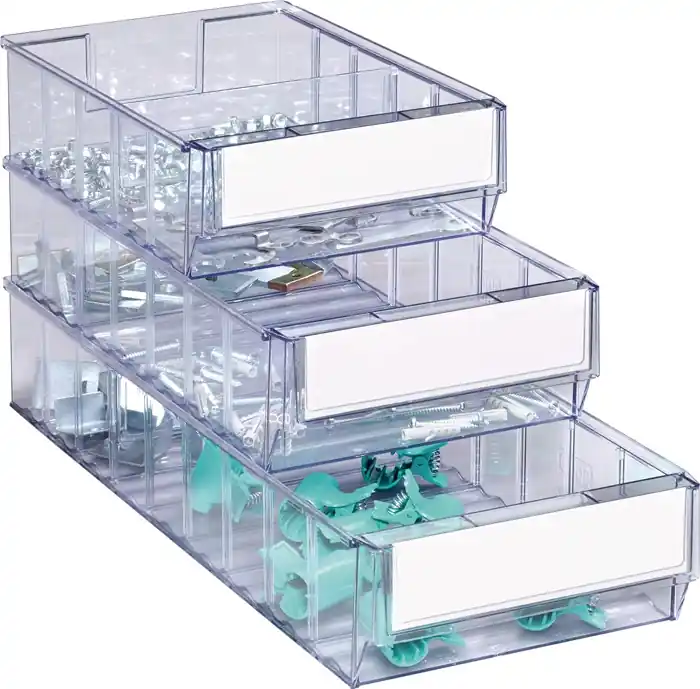 Garantierte Lieferung Regalkasten L300xB183xH81mm transp.SAN TECWERK VE: 15 Stück
