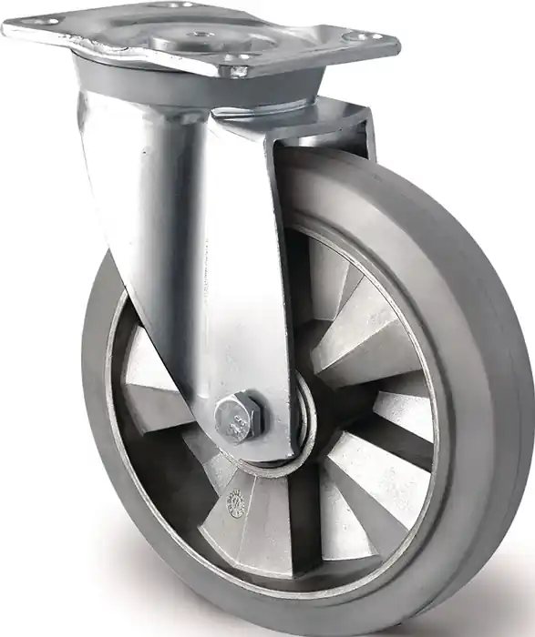 Schwerlastlenkrolle D.200mm Trgf.500kg Lenkrolle Elastikgummi Markenprodukt