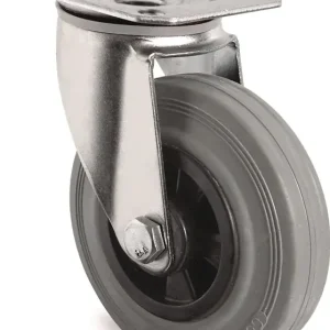 Neue Ware Lenkrolle D.160mm Trgf.135kg m.Platte PP Rollenlager VG grau TECWERK
