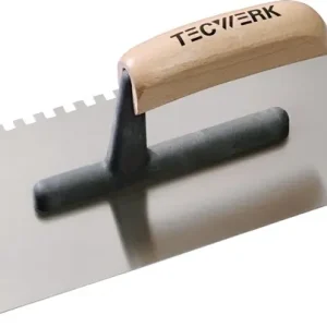 Glättekelle L.280mm B.130mm Zahn 6x6 gehärtet,m.H-Heft STA S.0,7mm TECWERK Highlight