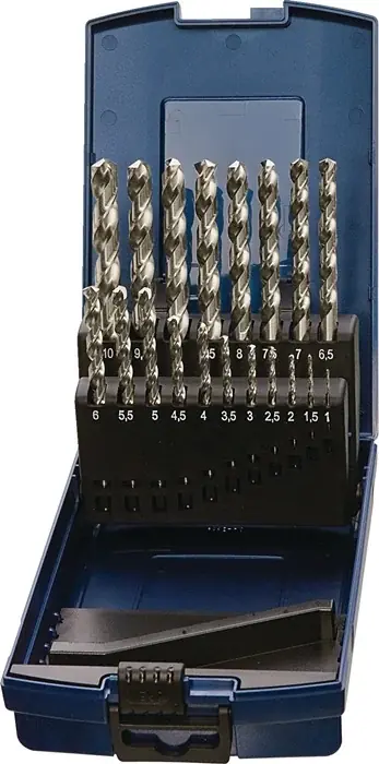 Abverkauf Spiralbohrersatz DIN 338 Typ VA D.1-5,9x0,1mm HSS-Co 50tlg.Ku.-Kass.TECWERK