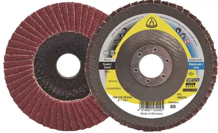 Fächerscheibe SMT 674 D.125mm K.60mm ger.STA keramischer Korund KLINGSPOR VE: 10 Stück Angebot
