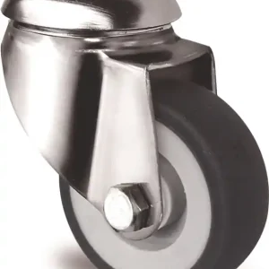 Lenkrolle D.50mm Trgf.50kg Rückenloch PP Gleitlager VA TPE grau TECWERK Jetzt Bestellen